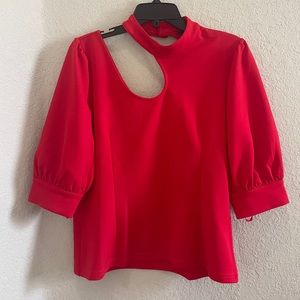 EUC - Gracia Red Cutout Top - Size L